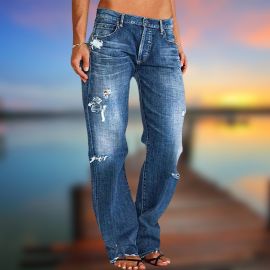 Ernesto® | Women's Casual Jeans With Tear
