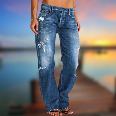 Ernesto® | Women's Casual Jeans With Tear