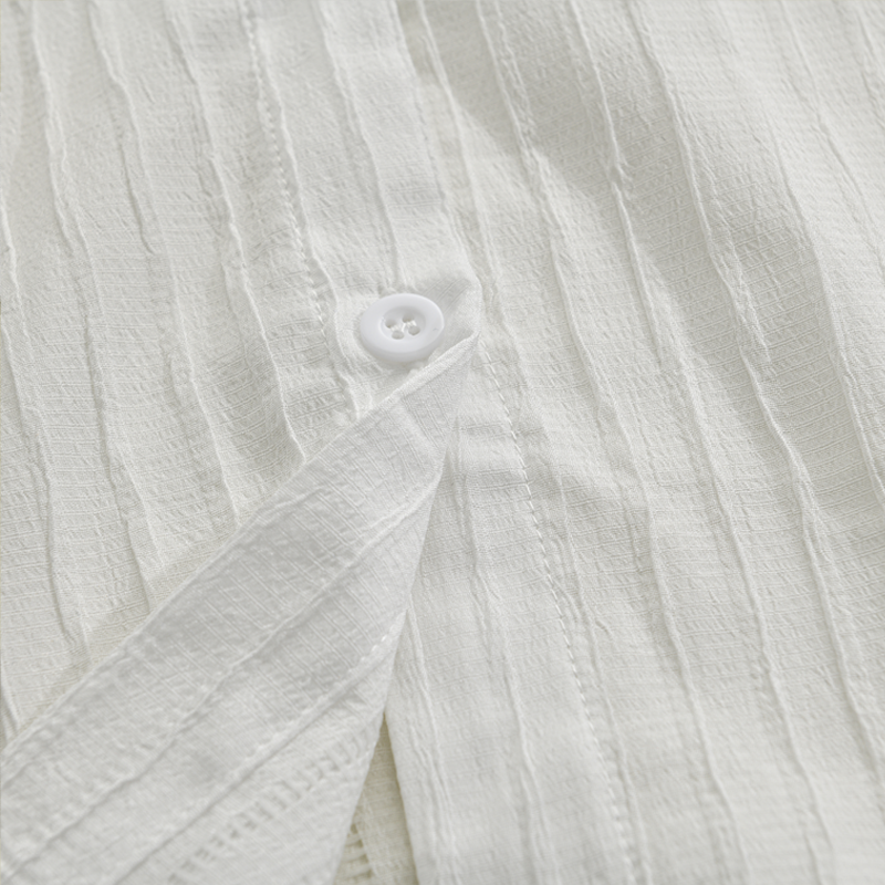 Best® | Men's Solid Color Striped Lapel Long Sleeve Shirt 94598700Z