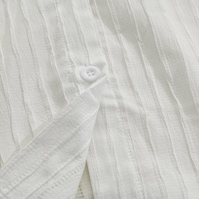 Best® | Men's Solid Color Striped Lapel Long Sleeve Shirt 94598700Z