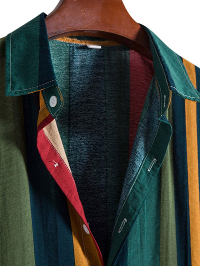 Amedeo® | Colored Striped Button Up Shirt