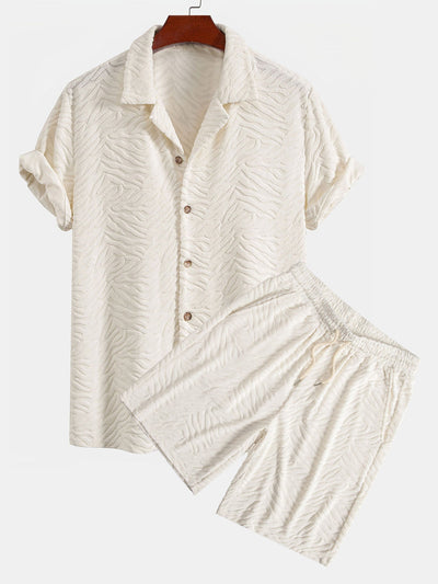 Alfy® | Animal Texture Towel Cuban Shirt & Shorts