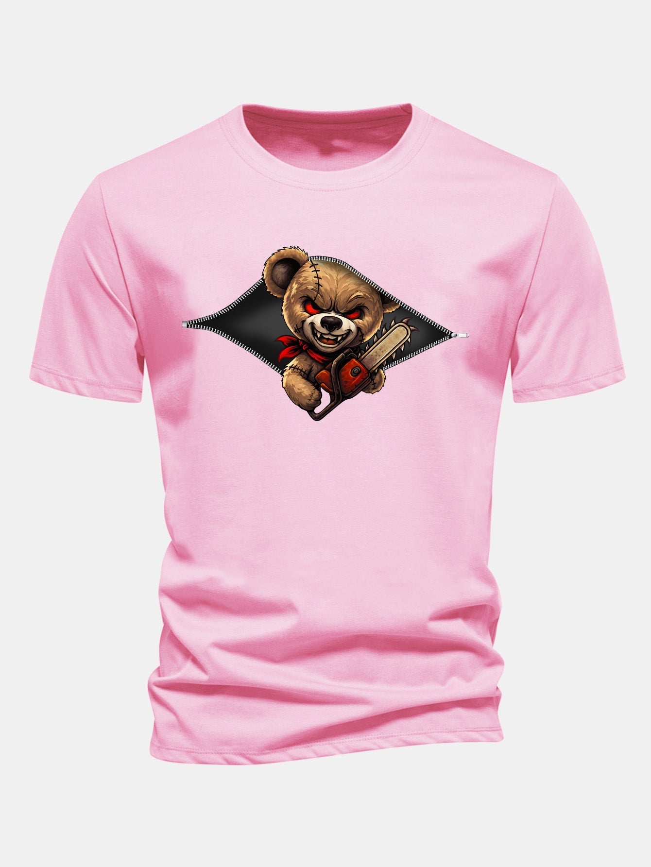 Jabes® | Regular Fit Halloween Zipper Evil Bear Print Cotton T-Shirt