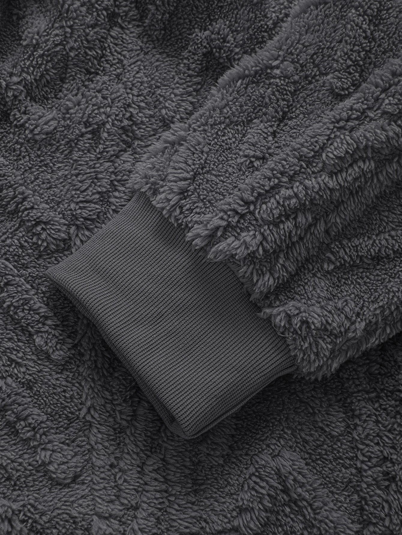 Jonas | Geometric Jacquard Zip Up Teddy Hoodie