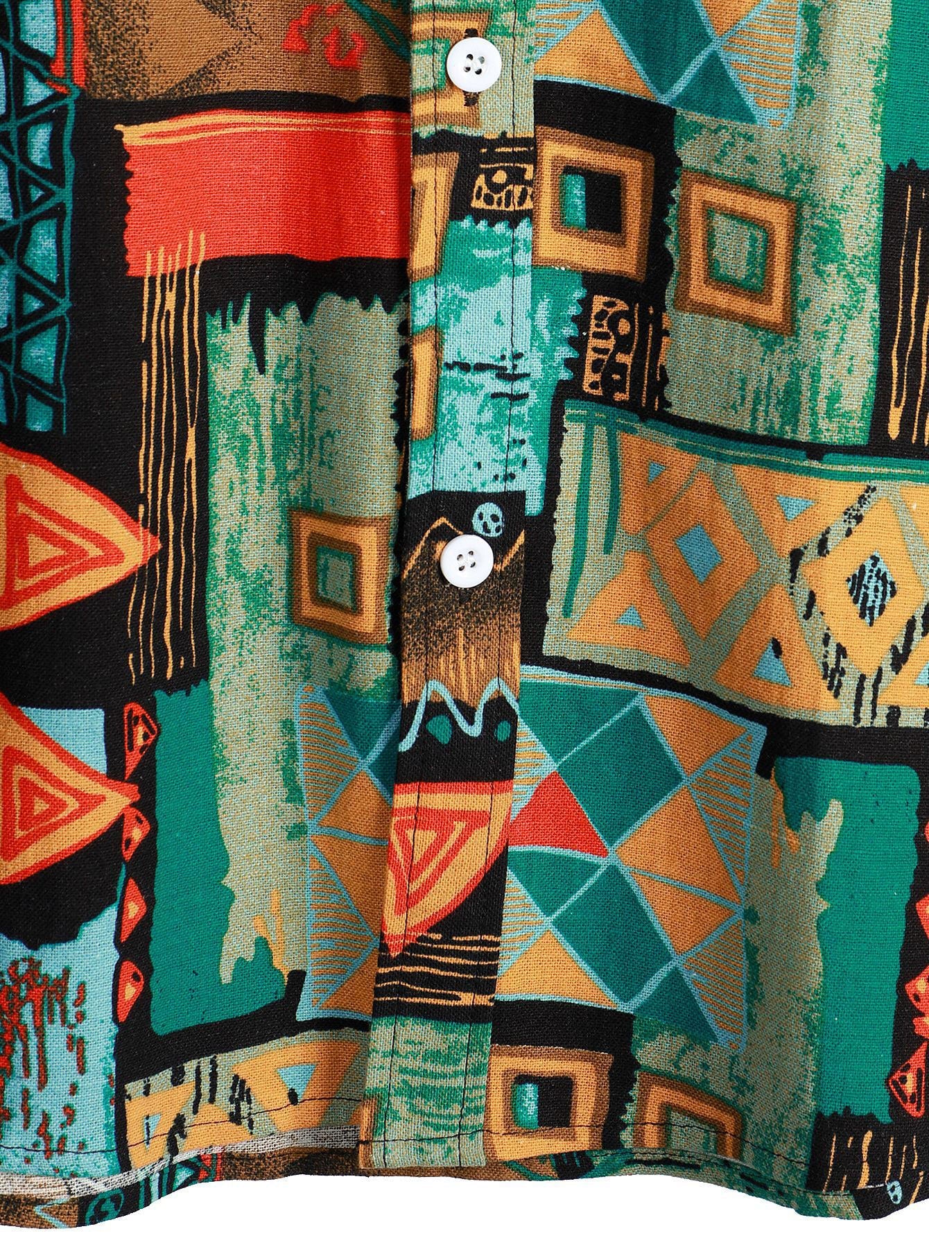 Kristian® | Tribal Geometry Print Button Up Shirt