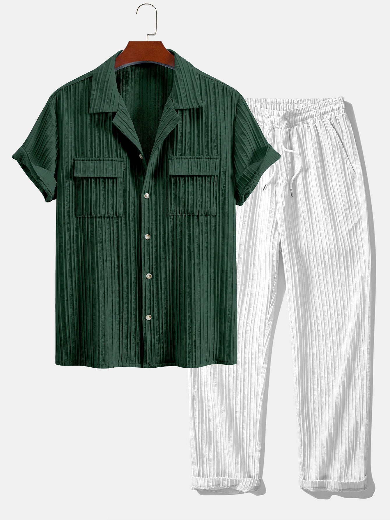 Jordan® | Textured Cuban Collar Pocket Shirt & Drawstring Textured Pants