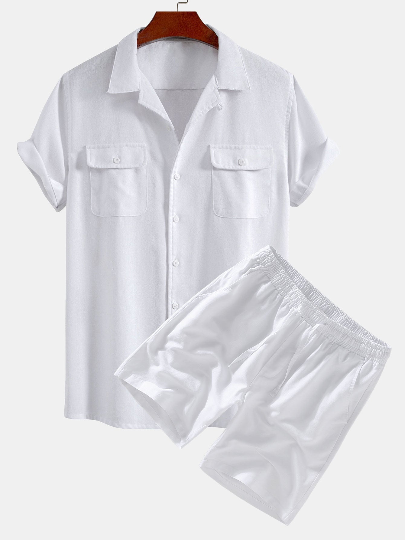 Eloy® | Linen Cuban Shirt With Pockets & Linen Drawstring Shorts