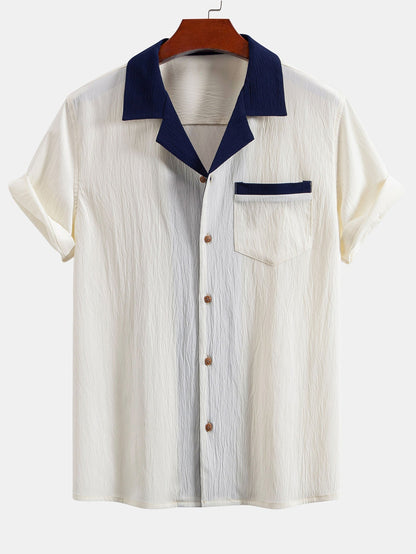 Xenofonte® | Textured Contrast Cuban Shirt