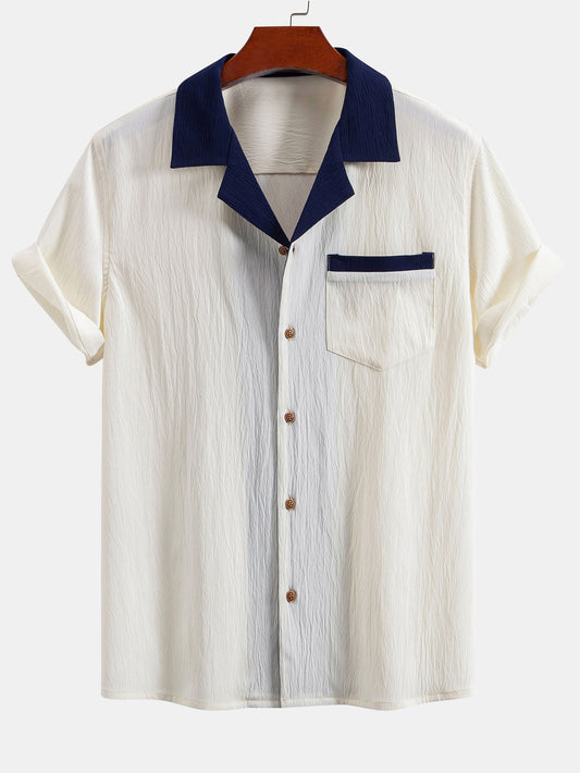 Xenofonte® | Textured Contrast Cuban Shirt