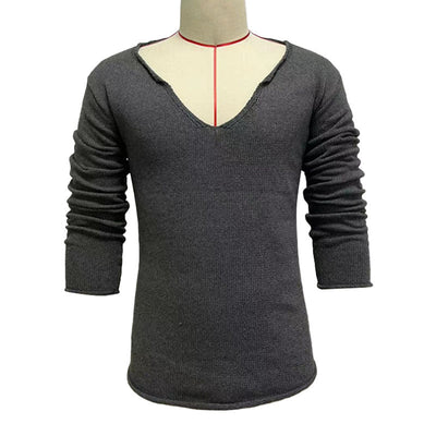 Men's Casal V Neck Long Sleeve SliFitnitted Sweater