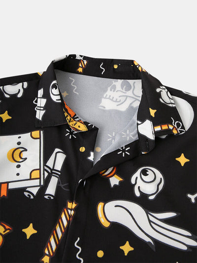 Andres® | Halloween Ghost Skull Print Shirt