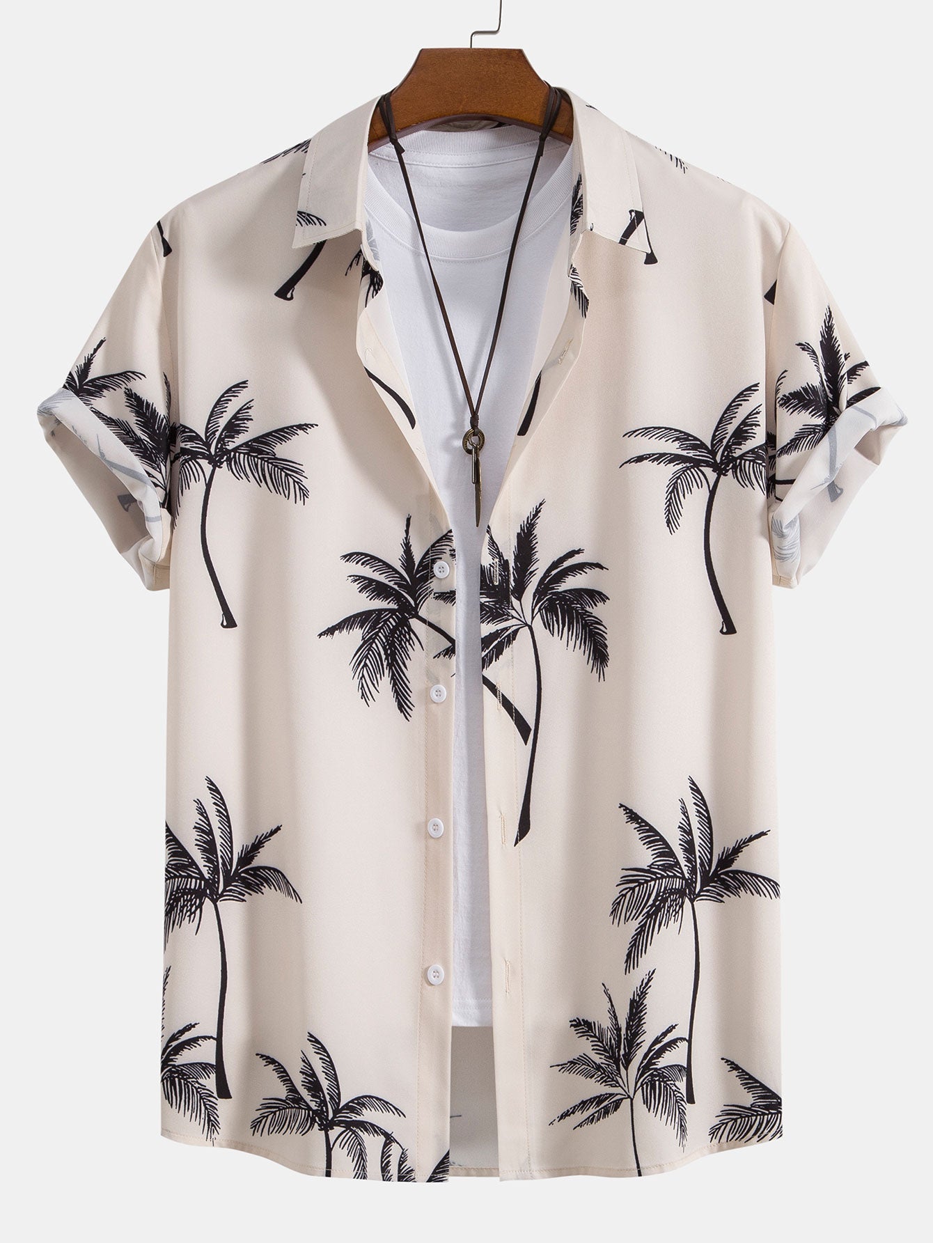 Yosafat® | Palm Tree Print Button Up Shirt