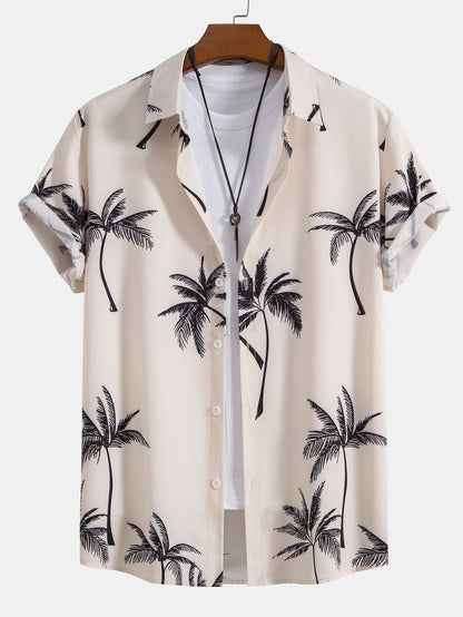 Yosafat® | Palm Tree Print Button Up Shirt