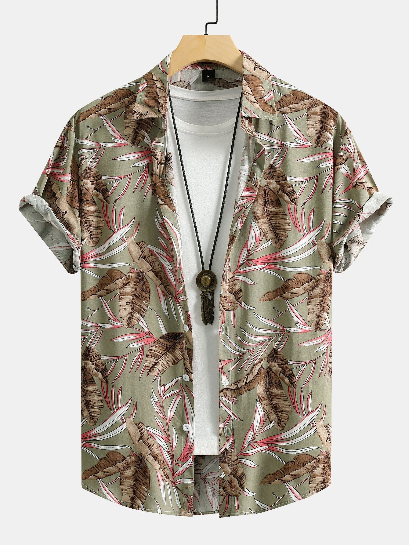 Aretino® | Viscose Tropical Print Button Up Shirt