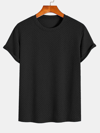 Damián® | Checkerboard Textured Knitted T-shirt