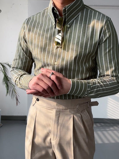 Bhoj® | MV Retro Italian Striped Slim Shirt