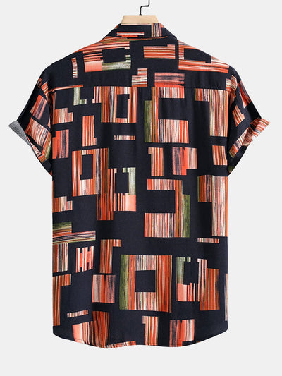 Kane® | Color Block Print Button Up Shirt