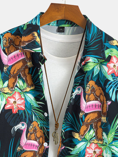 Levi® | Tropical Flamingo Bigfoot Print Button Up Shirt & Swim Shorts