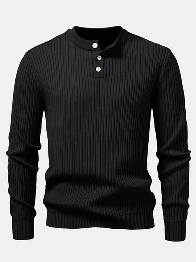 Ardal® | Ribbed Henley Neck Sweater
