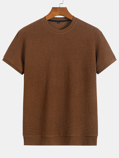 Mauricio® | Short Sleeve Waffle Ribbed Hem T-Shirt