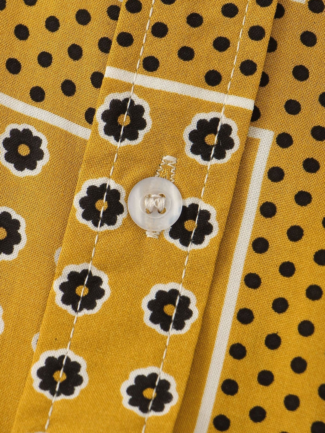 Arsen® | Polka Dot Floral Print Button Up Shirt