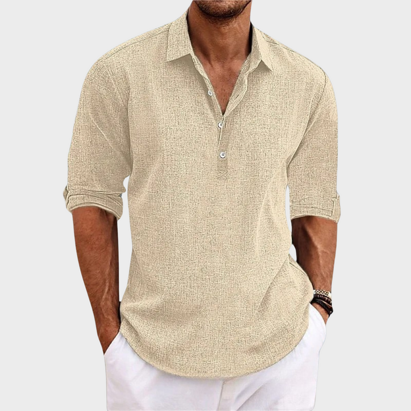 Kemen® | Casual Shirt In Cotton And Linen With Long Sleeves