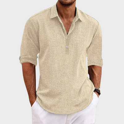 Kemen® | Casual Shirt In Cotton And Linen With Long Sleeves