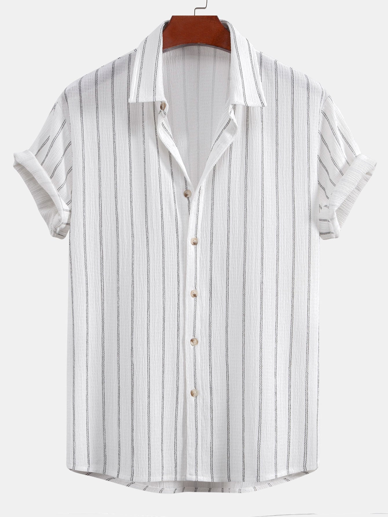 Cirilo® | Stripe Textured Button Up Shirt