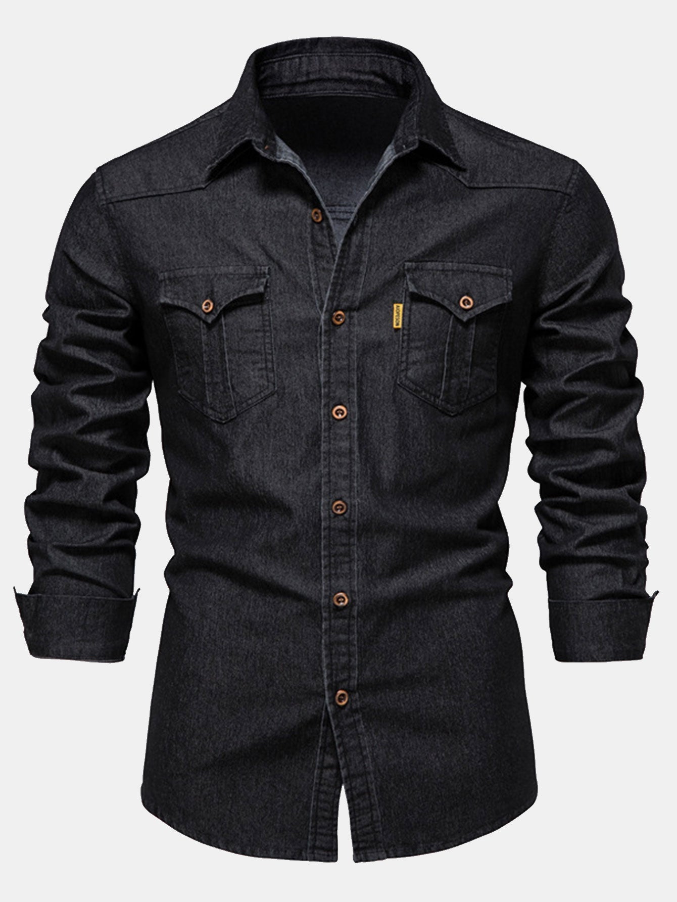 Finbar® | Washed Denim Western Shirt With Pockets