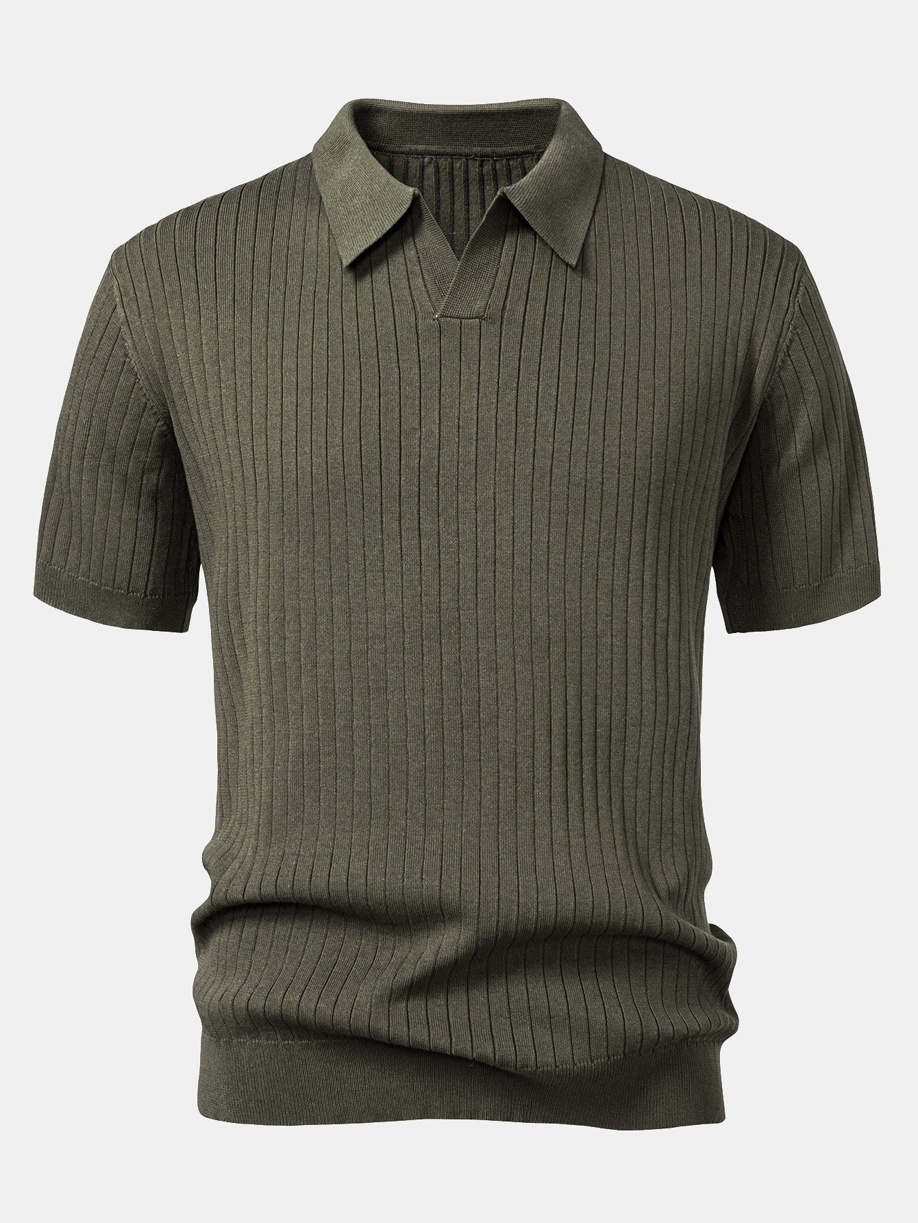 Connor | Stripe V Neck Knit Polo Shirt