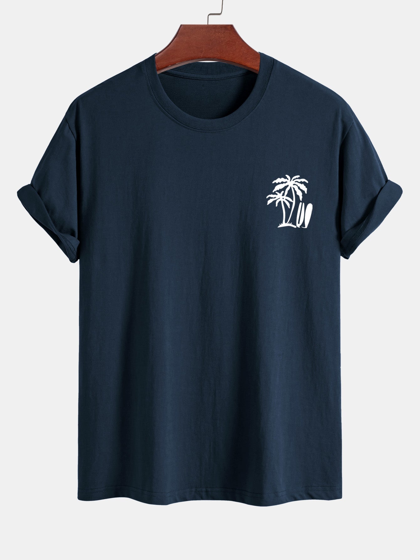 Darío® | Palm Tree Surfboard Print Cotton T-Shirt