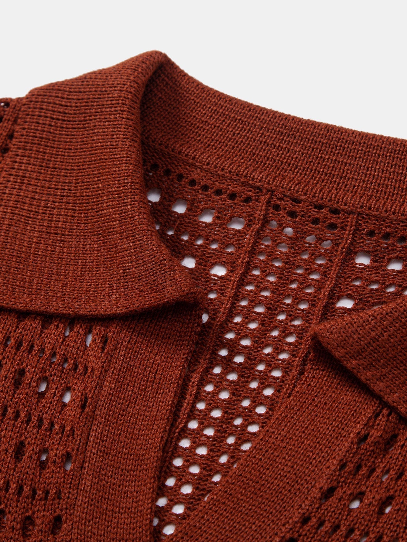 Alexander | Crochet  V Neck Polo Shirt