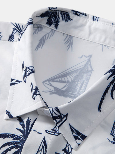 Dustin® | Island Sailing Print Button Up Shirt
