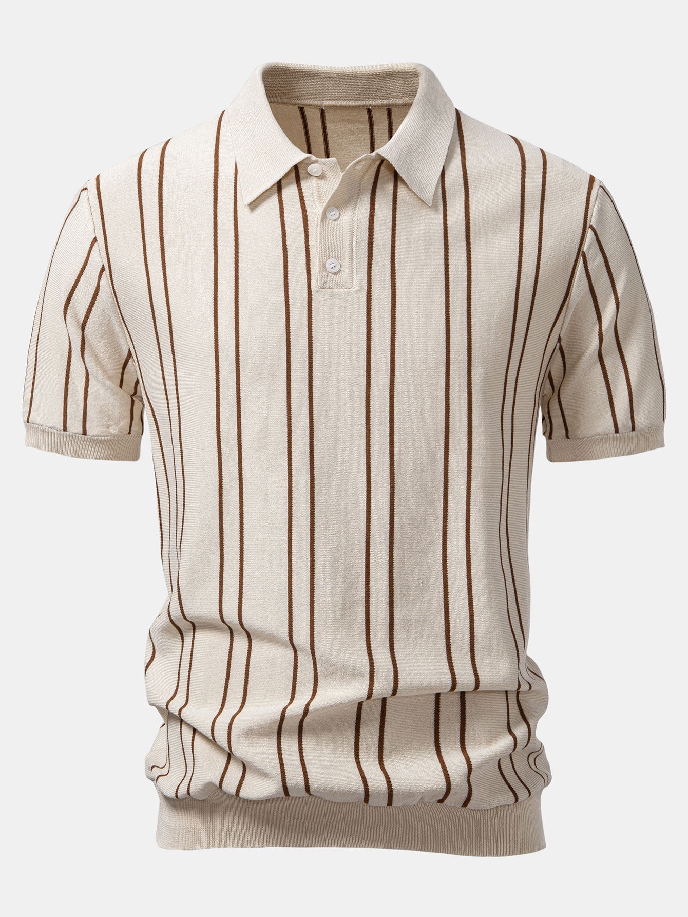 Matthew | Striped Knitted Polo Shirt