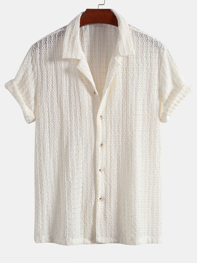 Hector® | Texture Jacquard Cuban Shirt & Linen Cotton Blend Drawstring Shorts