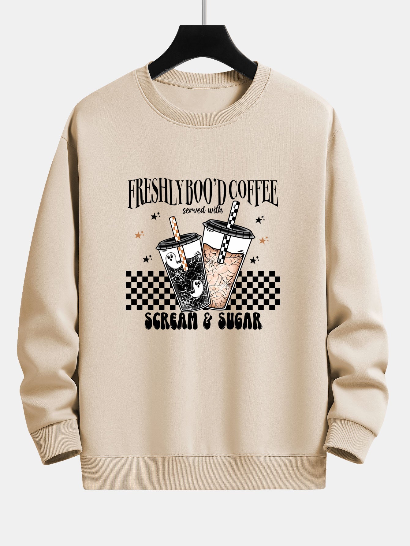 Bertrán® | Freshly Boo¡¯d Coffee Halloween Print Relax Fit Sweatshirt