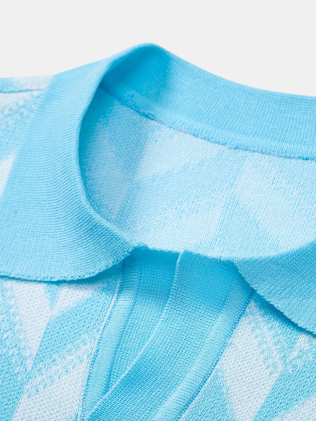 Ethan | Geometric Knitted V Neck Polo Shirt