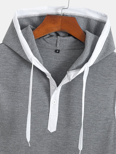 Edmundo® | Contrast Waffle Half Open Hooded Vest