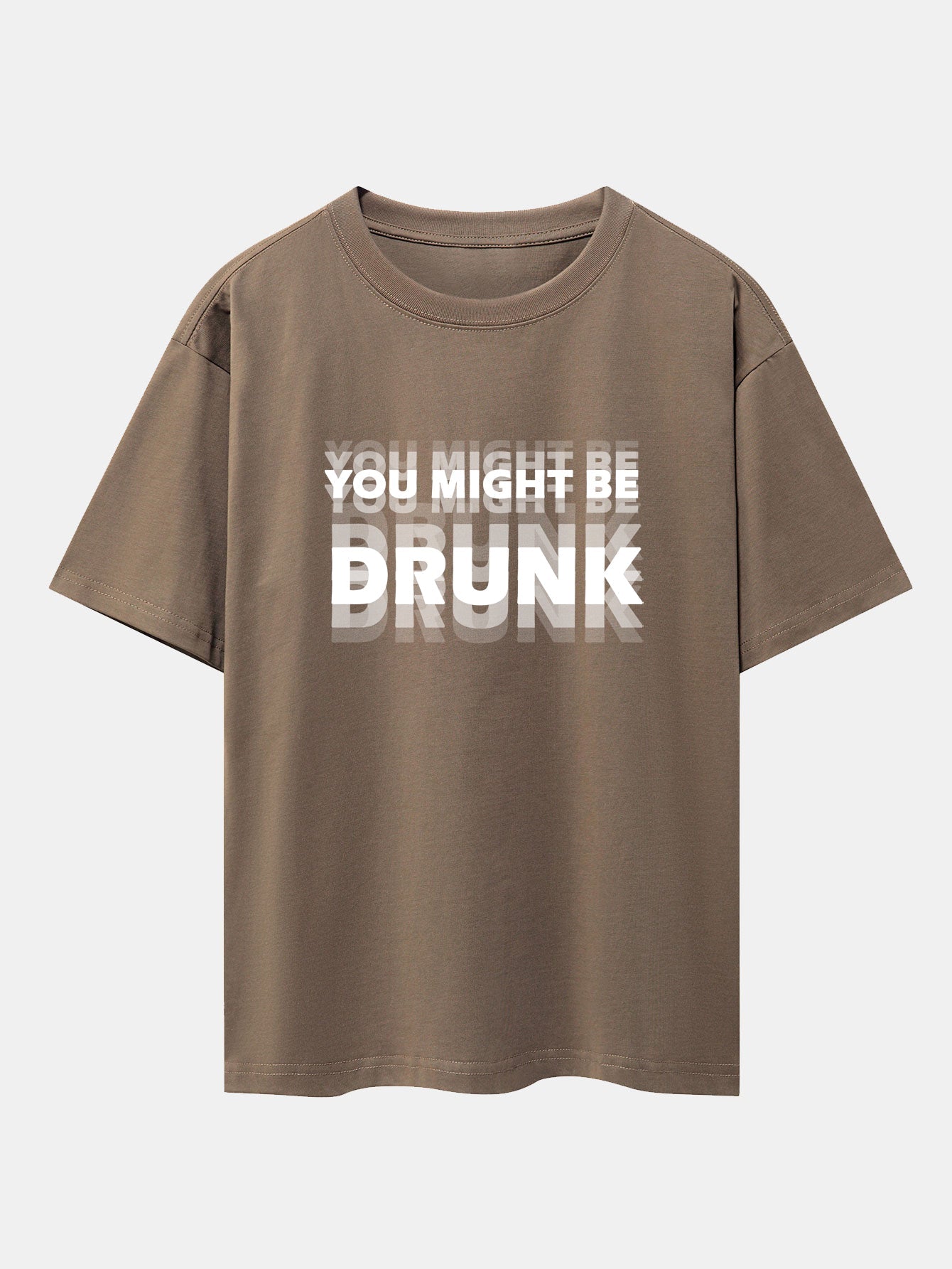 Cameron® | You Might Be Drunk Print Drop Shoulder Oversize T-Shirt