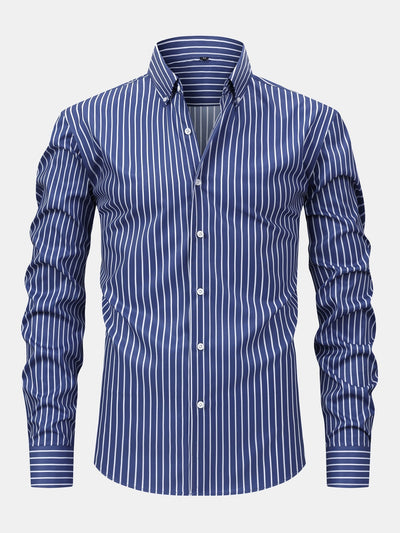 hola STRIPED LONG SLEEVE BUTTON-DOWN SHIRT