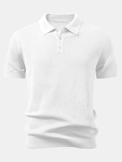 Ryan | Textured Crochet Knitted Polo Shirt