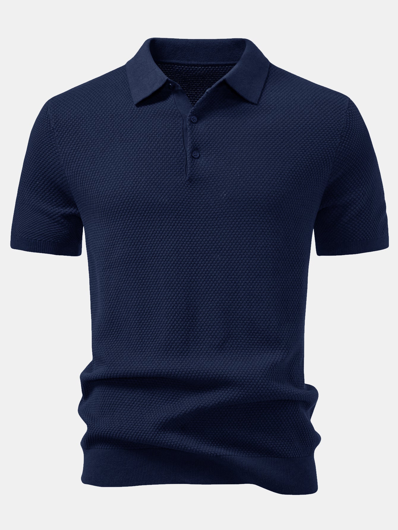 Benjamin | Pineapple Texture Knitted Polo Shirt