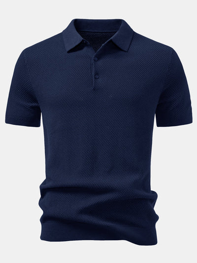 Benjamin | Pineapple Texture Knitted Polo Shirt