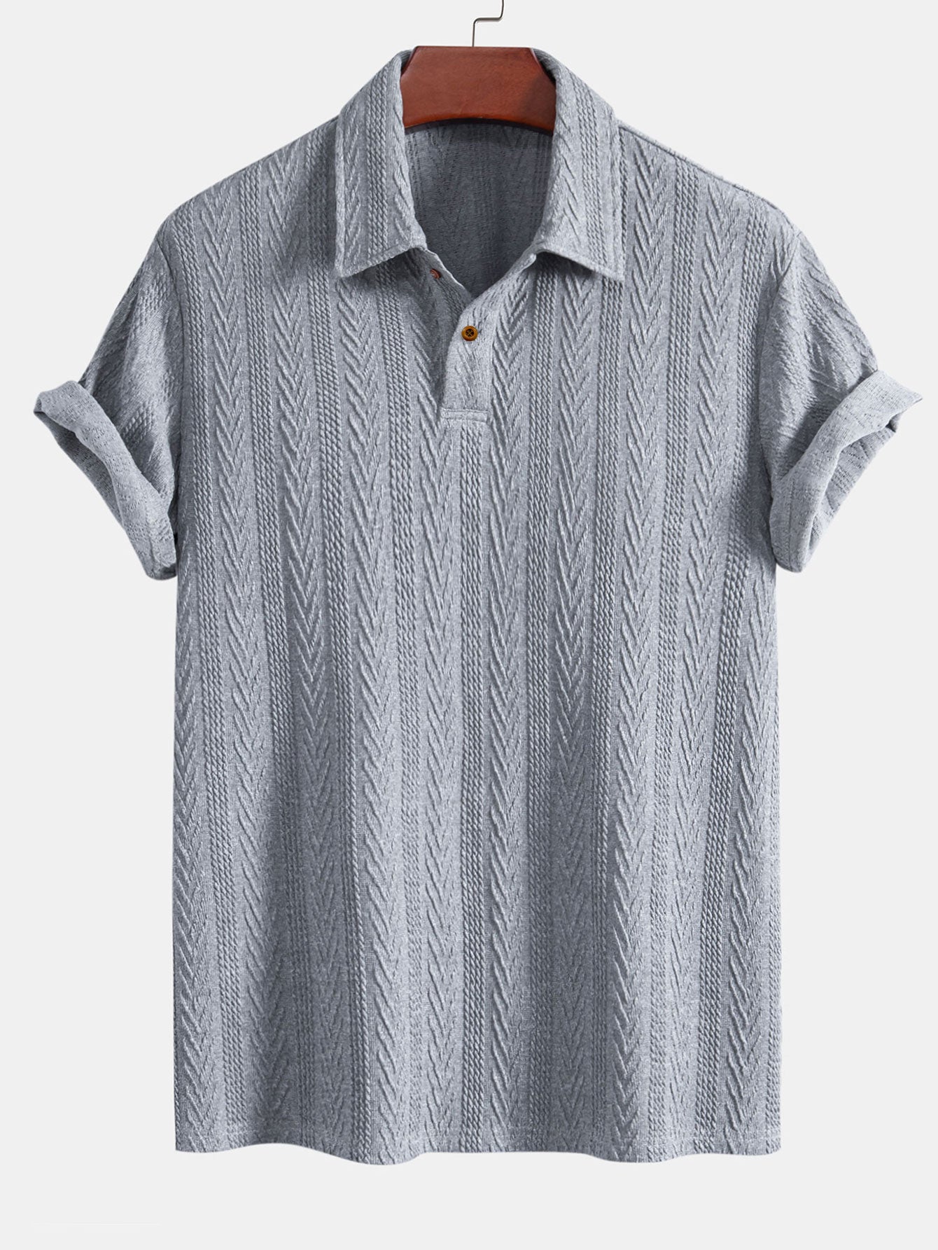 Ciro® | Short Sleeve Jacquard Polo & Straight Leg Ribbed Pants