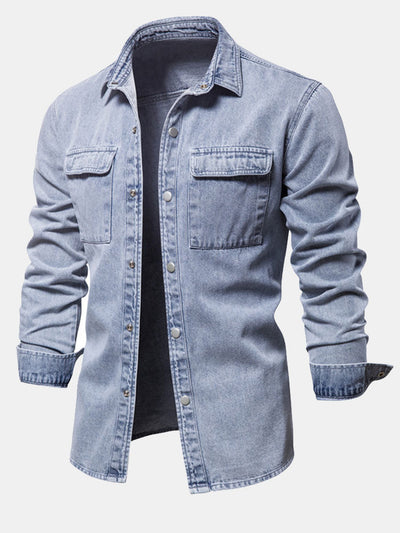 Dexter® | Washed Denim Overshirt With Pockets