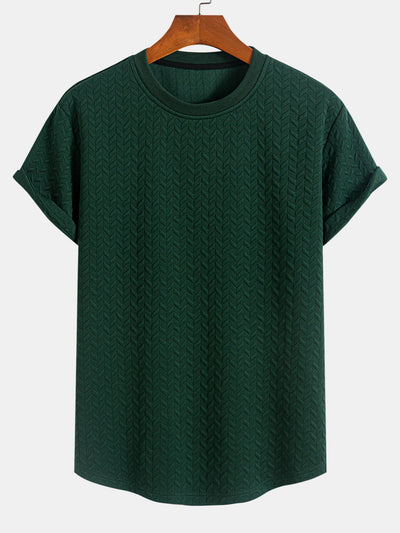 Esteban® | Jacquard Textured Arc Hem T-Shirt