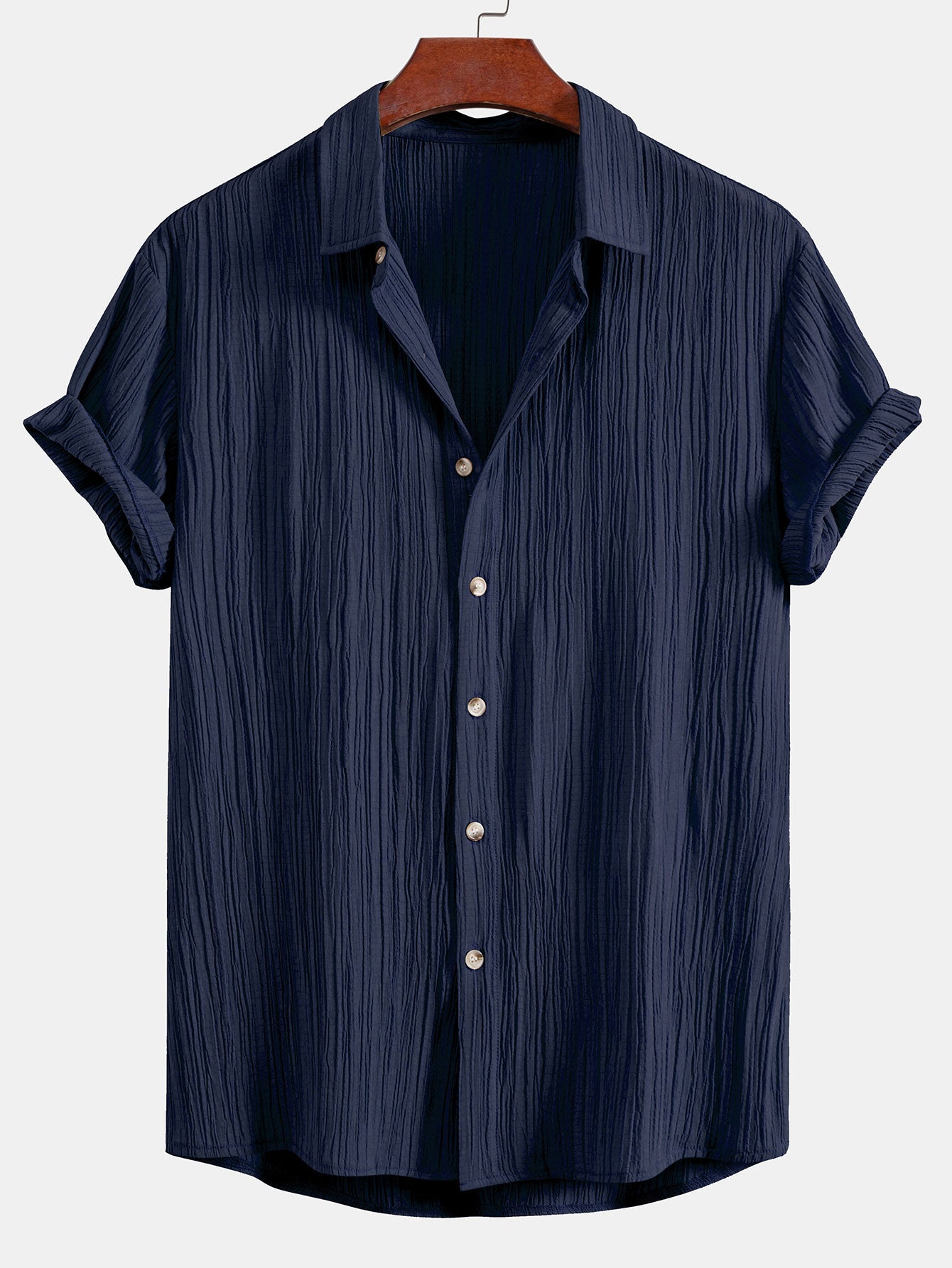 Elvis® | Crinkled Textured Button Up Shirt