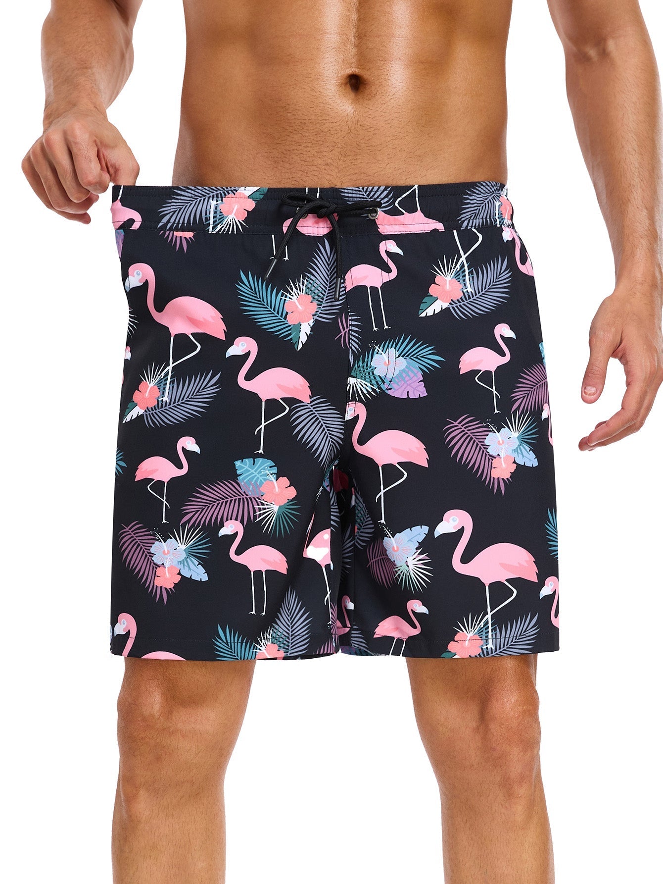 Adair® | 2 In 1 Tropical Flamingo Print Swim Shorts