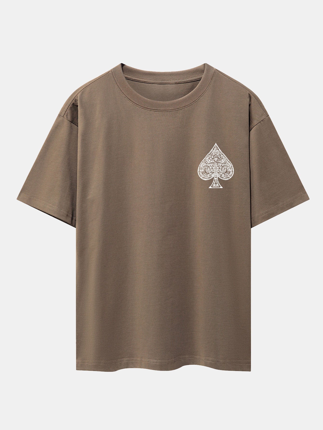 Ahab® | Ace Of Spades Print Drop Shoulder Oversize T-Shirt