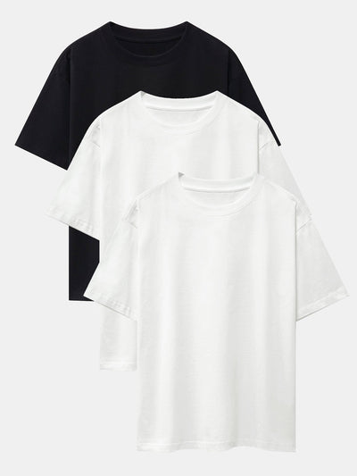 Brendan® | 3 Pieces Basic Heavy Weight Drop Shoulder Oversize T-Shirts
